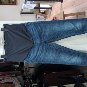 Madewell Maternity Over-The-Belly High-Rise Skinny Jeans in Smithley Wash